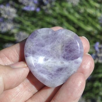 Calm Amethyst Heart Worry Thumb Stone Gift For Calm And De Stress, 6 of 9