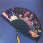 Blue Silk Fan 'Wonderous' Starry Scene And Gold Tassel, thumbnail 5 of 5