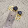 Black Agate, Turquoise Gold Earrings, thumbnail 4 of 7