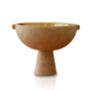 Travertine Pedestal Bowl With Brass Handles, thumbnail 2 of 2