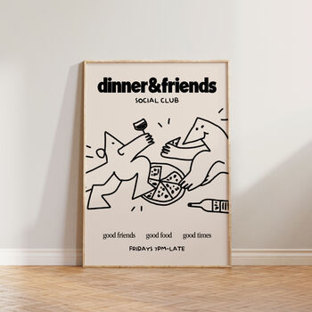 Dinner And Friends Social Club Illustration Print, 2 of 9