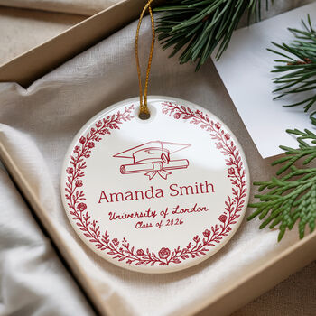 Personalised Red Graduation Ornament 2026, 6 of 6