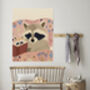 Racoon Bedtime Story Nursery Art Print, thumbnail 3 of 4