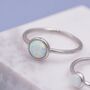 Sterling Silver Opal Skinny Stacking Ring, thumbnail 2 of 9