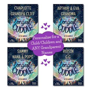 'The Longest Cuddle In The World' Personalised Grandparent And Child Keepsake Storybook, 2 of 12