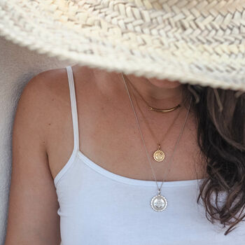 Compass Midi Necklace In Silver Or Gold, 4 of 5