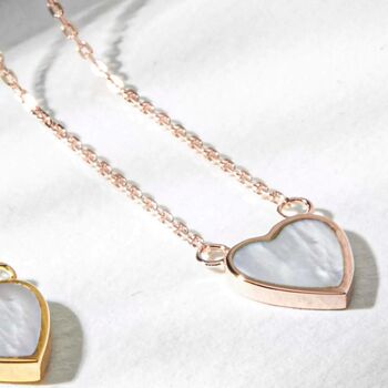 Personalised 18 K Rose Gold Plated Pearl Heart Necklace, 5 of 10