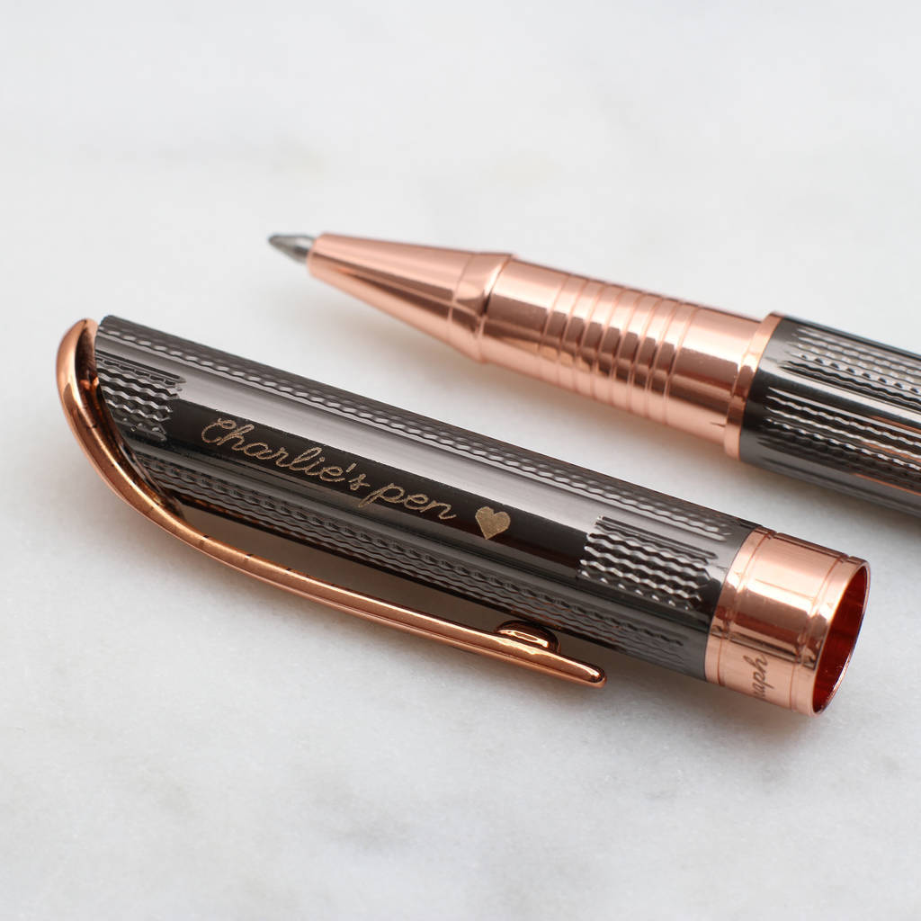 Personalised Gold Plated And Gunmetal Roller Ball Pen, 1 of 5