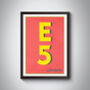 E5 Leyton London Typography Postcode Print, thumbnail 5 of 10
