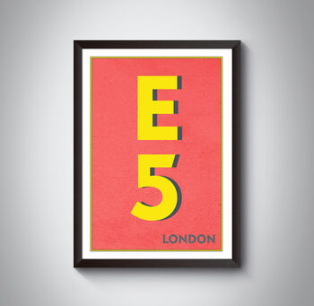 E5 Leyton London Typography Postcode Print, 5 of 10