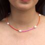 Santorini Pearl And Beaded Necklace, thumbnail 2 of 5
