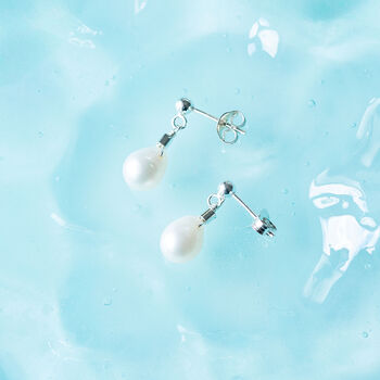 Pearl Drop Stud Earrings Second Light Collection, 2 of 4