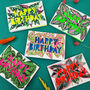 Happy Birthday Stripy Houseplant Birthday Card, thumbnail 3 of 4