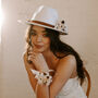Coco Dried Flower Bridal Fedora Hat, thumbnail 3 of 6