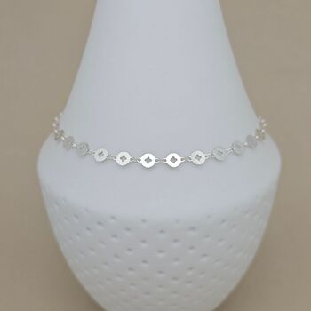 Sterling Silver Anklet With Cut Out Discs, 2 of 4