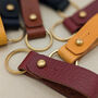 Personalised Looped Vegetable Tanned Leather Key Ring, thumbnail 1 of 5