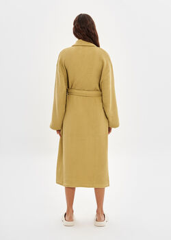 Mustard Unisex 100% Cotton Waffle Bathrobe, 2 of 3