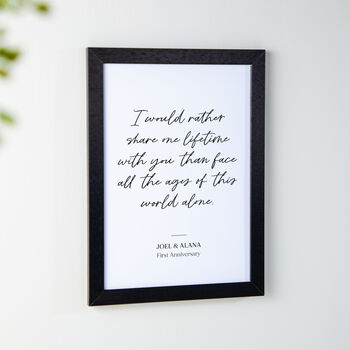 Lyric, Quote Or Vows Snippet Paper Anniversary Print, 2 of 3