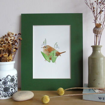 Wren And Snowdrops Giclee Fine Art Print, 3 of 12