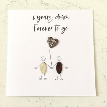 6th Wedding Anniversary Card, 2 of 6