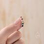 Rainbow Droplet Cz Crawler Earrings Sterling Silver, thumbnail 3 of 11