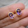 Purple Amethyst Sterling Silver Studs, thumbnail 11 of 12