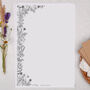 A4 Monochrome Flowers Letter Writing Paper, thumbnail 1 of 4