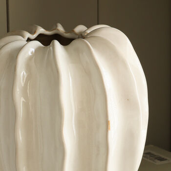 White Ribbed Pod Vase, 4 of 5