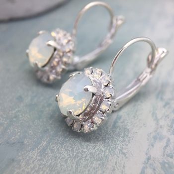 Round Bridal Earrings Made With Swarovski Crystals, 3 of 3