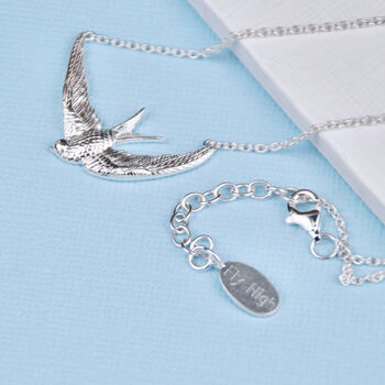 Personalised Sterling Silver Swallow Necklace, 3 of 9