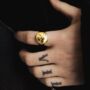 Mens Gold Plated Stainless Steel World Map Ring For Men, thumbnail 1 of 12