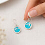 Sterling Silver Turquoise Flower Drop Earrings – 5mm, thumbnail 1 of 6