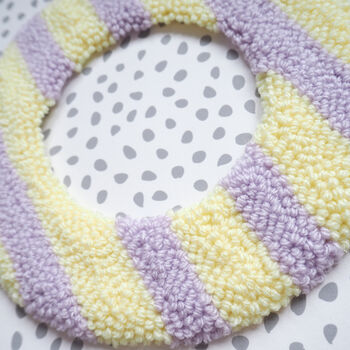 Butter Yellow And Lilac Stripe Hanging Letter, 3 of 4