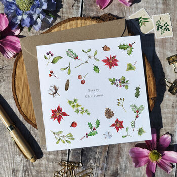 Luxury Winter Botanical Christmas Card, 6 of 7