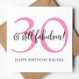 30th Birthday Card Choose Colour And Text, thumbnail 1 of 4