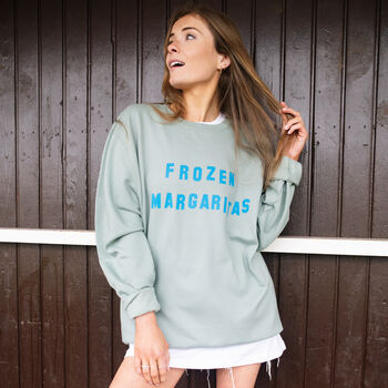 Frozen Margaritas Women’s Slogan Sweatshirt, 2 of 3