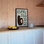 Espresso To Go Hand Painted Kitchen Print, thumbnail 7 of 8