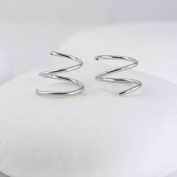 Illusion Hoop Earrings In Sterling Silver, 6 of 9