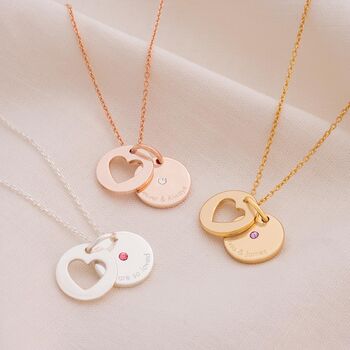 Secret Personalised Heart Birthstone Necklace Gift Set, 2 of 12
