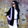 Purple Checkered Bag Strap | Extra Long Crossbody Replacement Bag Strap, thumbnail 3 of 4