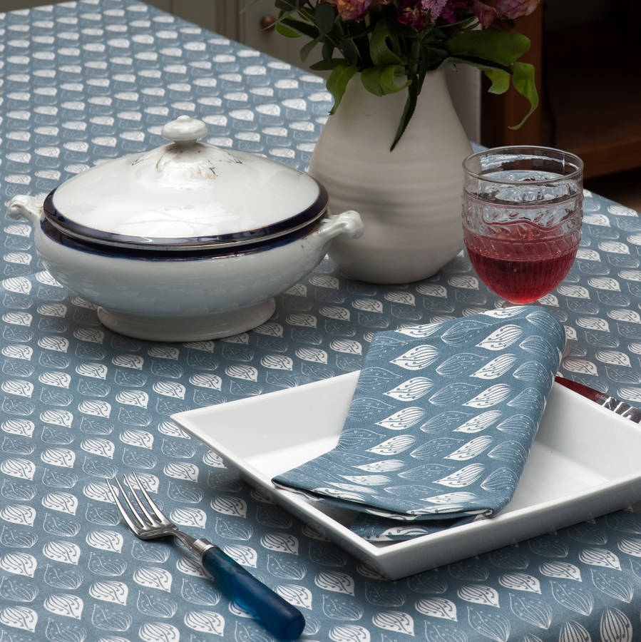 Isabella Blue Organic Cotton Napkins By Cottage in the Hills