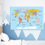 Map Of The World Canvas Print For Kids, thumbnail 1 of 6