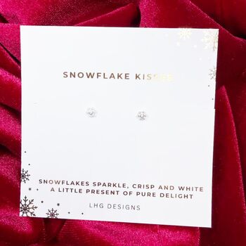 Sterling Silver Snowflake Stud Earrings, 4 of 4