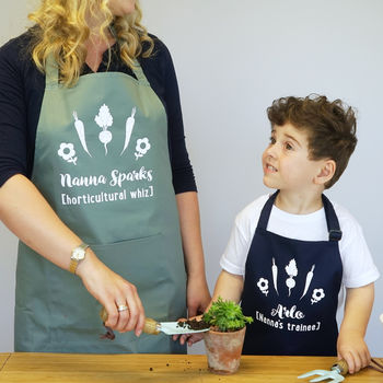 Personalised Veg Gardening Apron Set