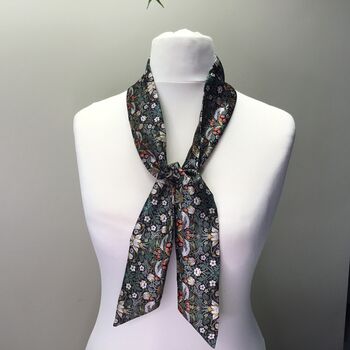 Handmade 100% Mulberry Liberty Silk Skinny Scarf Gst, 2 of 3