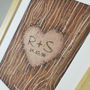 Tree Carving Personalised Valentine Print, thumbnail 2 of 5