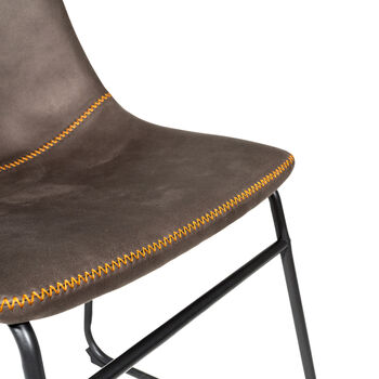 Dexter Moleskin Mussel Brown/Grey Two Dining Chairs, 2 of 6