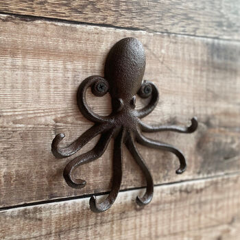 Ozzy Octopus Cast Iron Wall Hook, 2 of 6