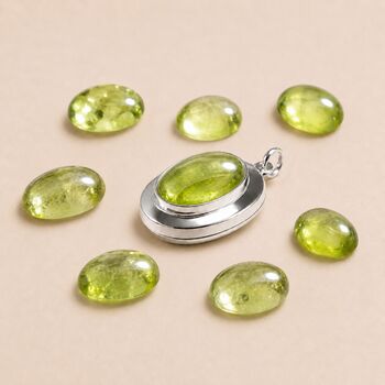 Personalised Sterling Silver Peridot Gemstone Photo Locket Necklace, 2 of 6