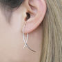 Silver Interwoven Wishbone Drop Earrings, thumbnail 1 of 2